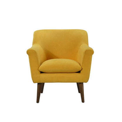 Green's Yellow Woven Fabric Armchair