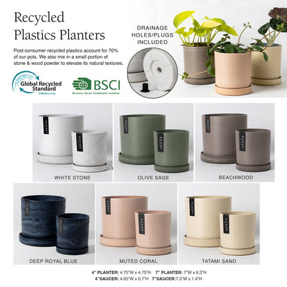 7" & 4" Signature Planters & Saucer — Earth Tones by Kanso Designs — view 5