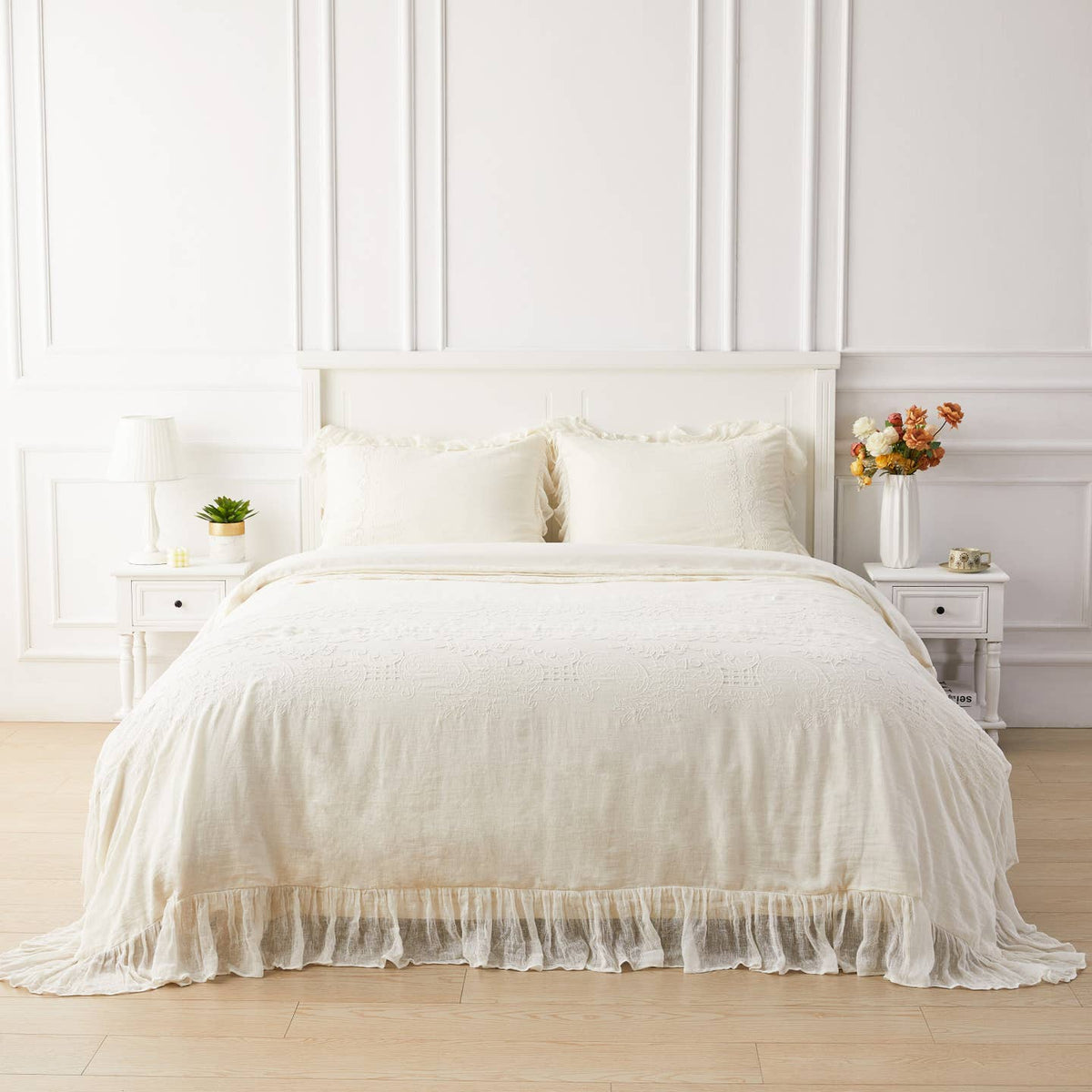 Tabitha Linen Duvet Cover Set by Mélange Home — view 16