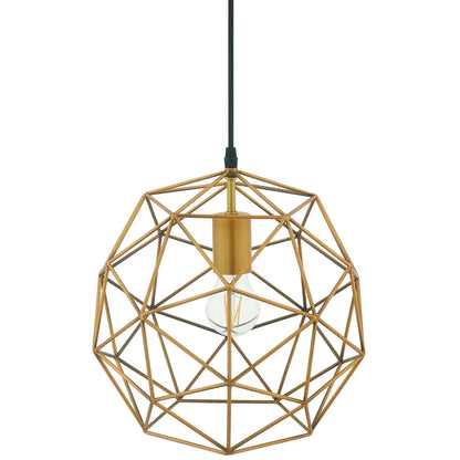Rareform Brass Decagon pendant, geometric gold architectural ceiling light