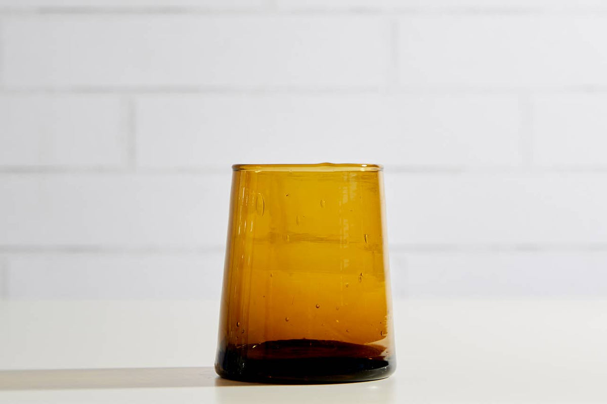 Moroccan Cone Glassware Small - Amber by Verve Culture — view 7