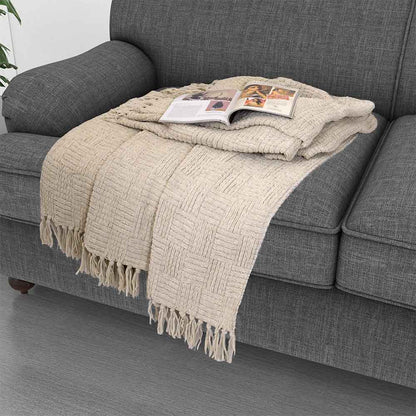Kathy Ireland Oversized Chenille Fringed Basket Throw by Bed Bath Fashions — view 24