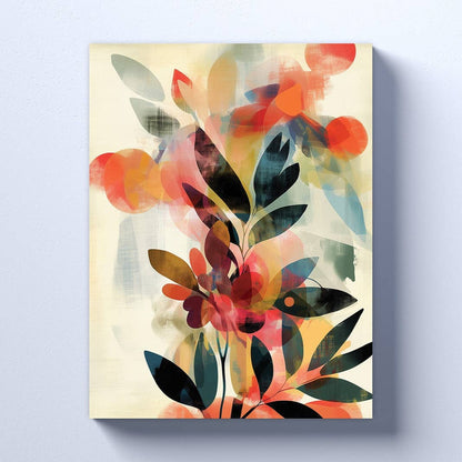 Mid Century Modern Floral Canvas or Poster Wall Art. Mid Century Modern Flowers 1 by Carmedon Wall Decor