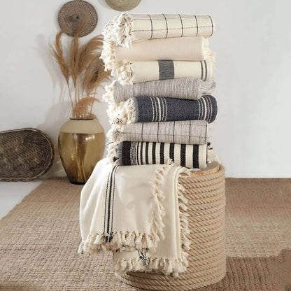 Minimalist 100% Cotton Throw Blankets & Bedspreads by Moa