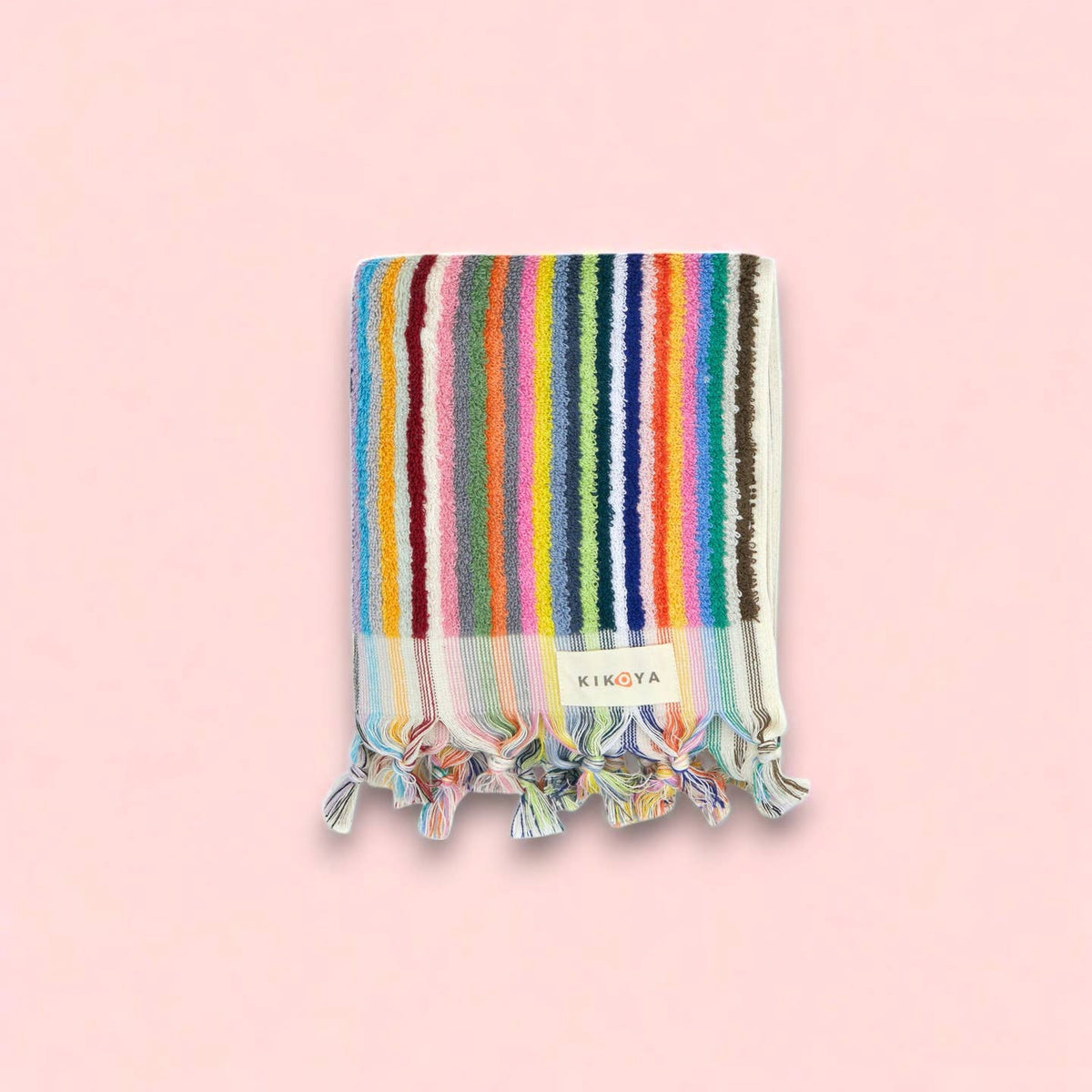 Stripe Bubble Handloomed Turkish Hand Towels 17x38" Bohemian by Kikoya — view 2