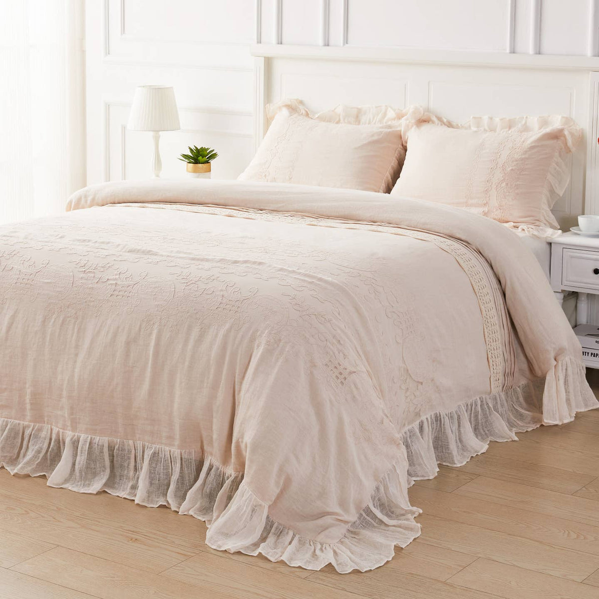 Tabitha Linen Duvet Cover Set by Mélange Home — view 27