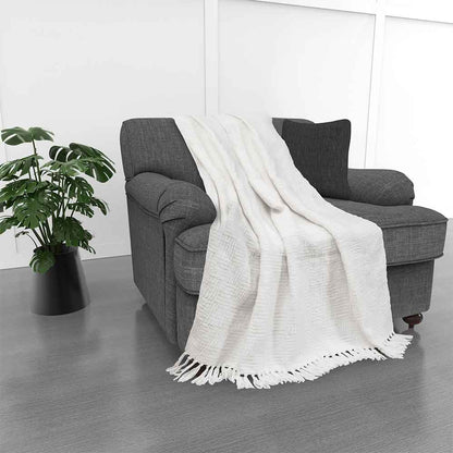 Kathy Ireland Oversized Chenille Fringed Basket Throw by Bed Bath Fashions — view 13