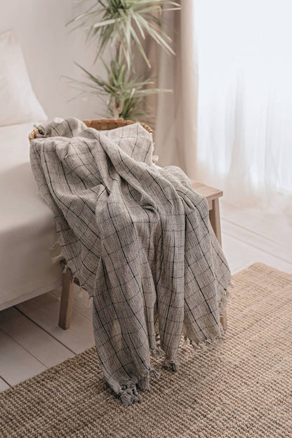 Minimalist 100% Cotton Throw Blankets & Bedspreads by Moa — view 12