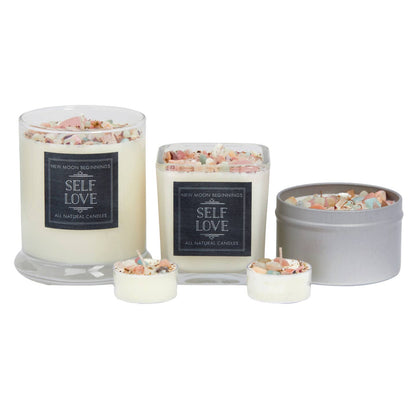 Self Love Candle - Dried Flower, Herb, & Crystal Candles by New Moon Beginnings — view 9