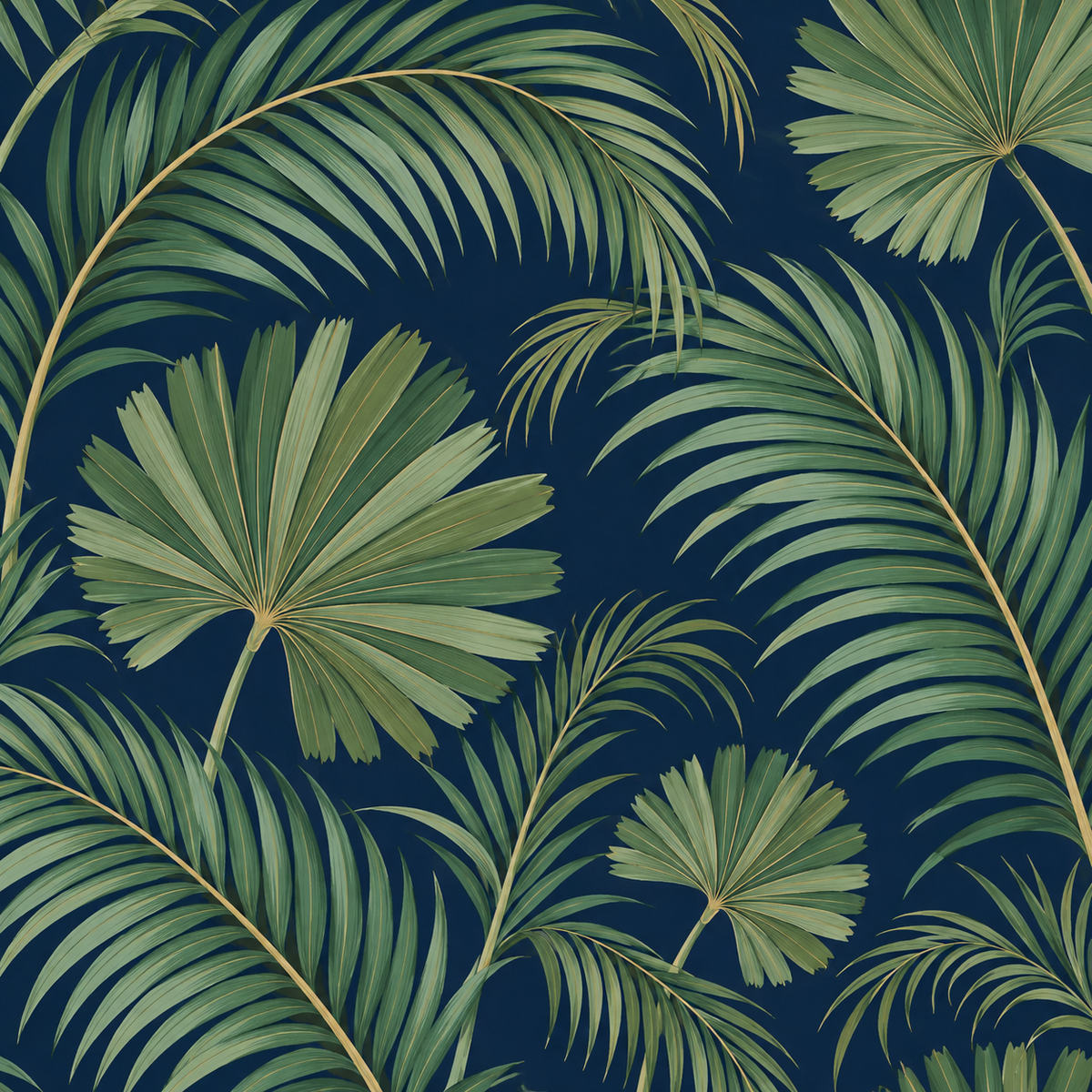 Angled view of the mural highlighting the pattern repeat and how it frames furniture
