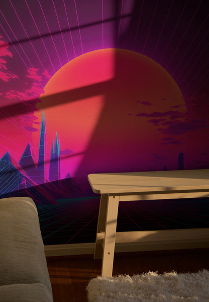 Retro-Futuristic Sunset Glow