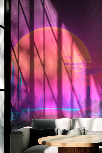 Retro-Futuristic Sunset Glow
