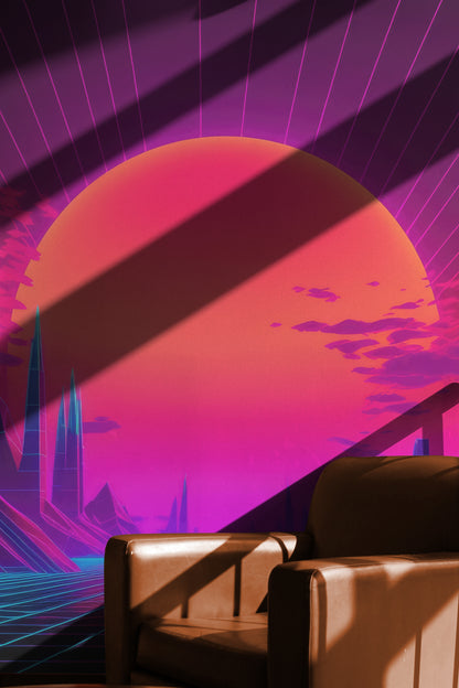 Retro-Futuristic Sunset Glow