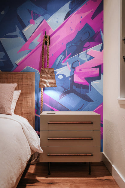 Blue and Pink Graffiti Flow