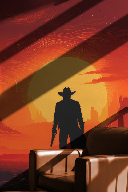 L'horizon doré du cow-boy