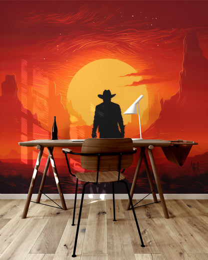 L'horizon doré du cow-boy