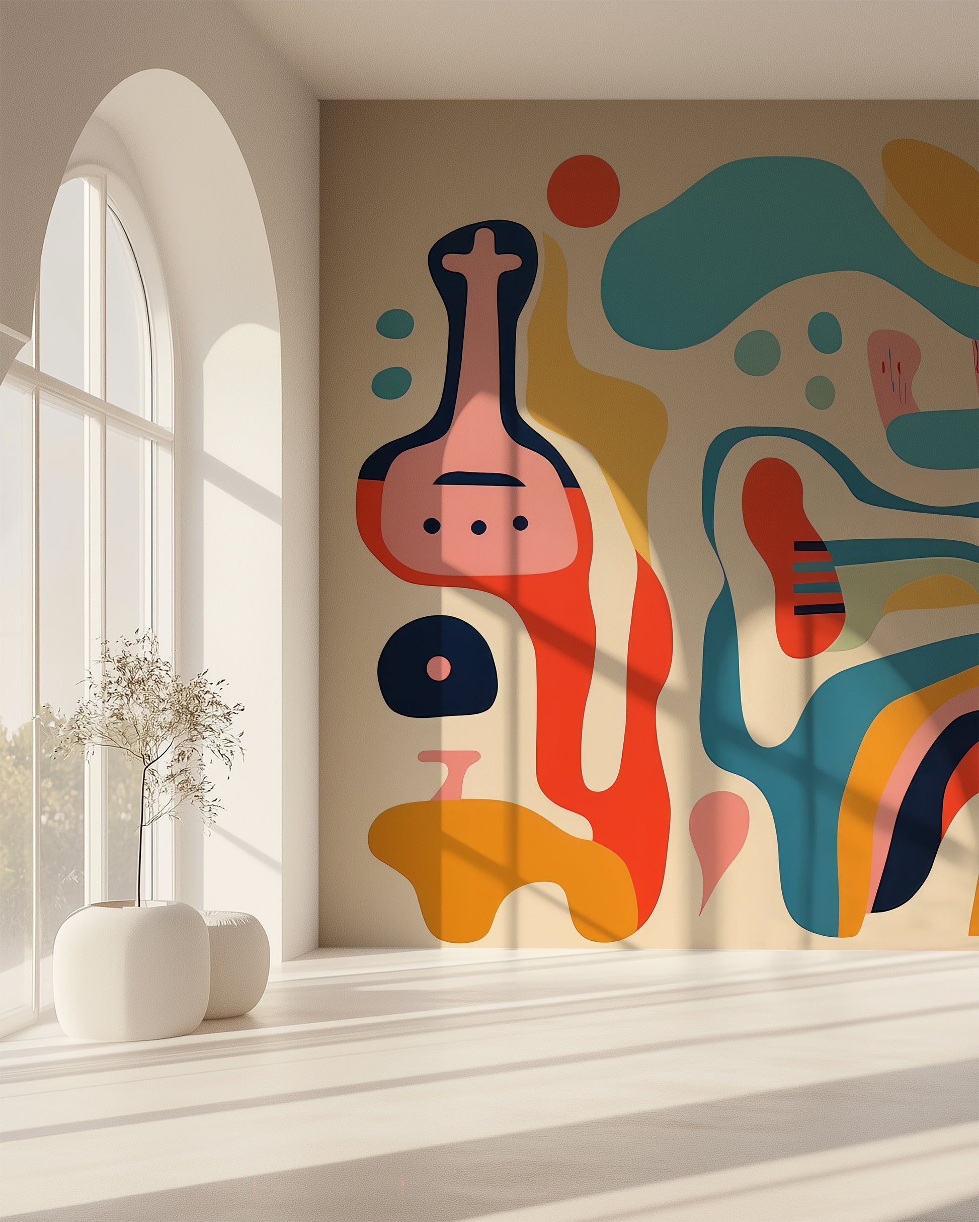 Vibrant Fluid Harmony colorful abstract removable wallpaper mural