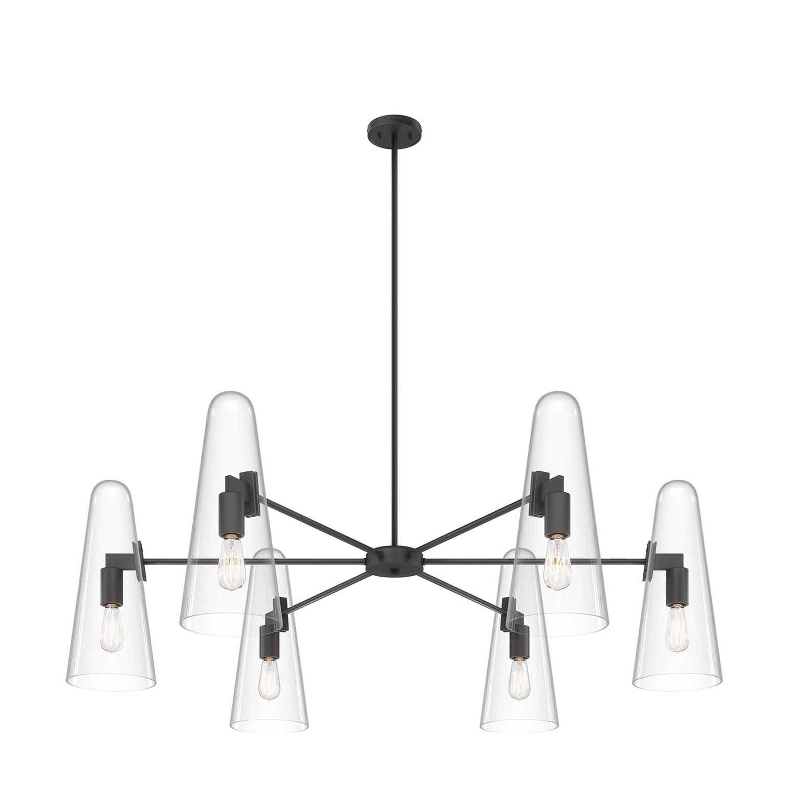 Coal Stellar chandelier, black 6-light modern open-plan dining light