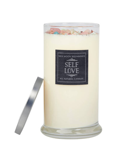 Self Love Candle - Dried Flower, Herb, & Crystal Candles by New Moon Beginnings — view 8