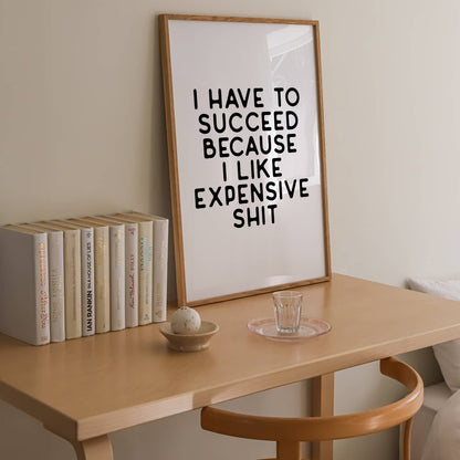 Funny Office Wall Art Print — Expensive Shit by KIKIANDNIM — view 2