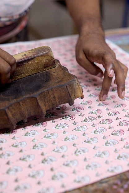 Block Printed Tissue Box - Ditsy Floral Blush by Paper Mirchi — view 6