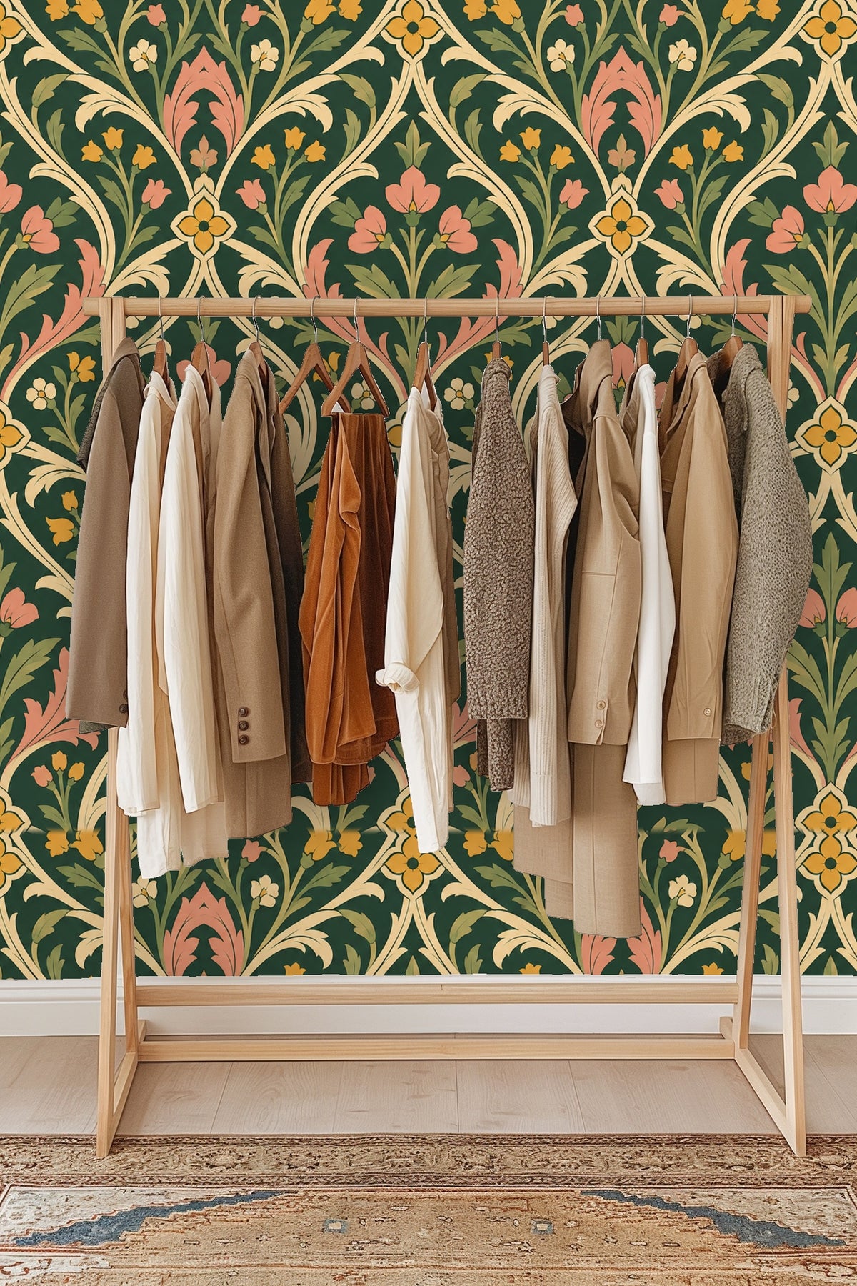 Gothic-inspired arch shapes integrating soft floral sprays