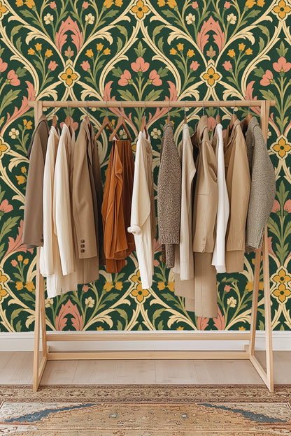 Gothic-inspired arch shapes integrating soft floral sprays