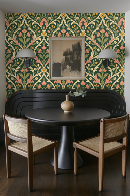 Pattern repeat detail showing the intertwining trellis design