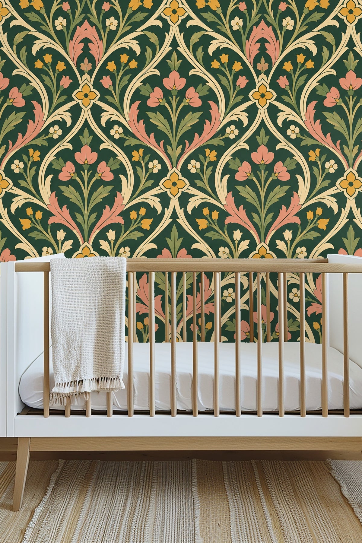 Visual scale of pattern showing leafy vertical repetition