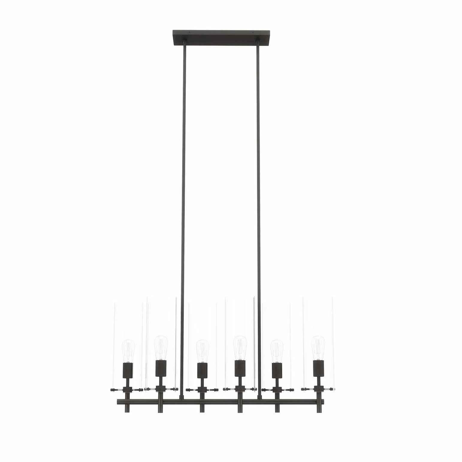 Carbon Skylark 6-Light Chandelier matte black modern dining room fixture