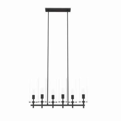 Carbon Skylark 6-Light Chandelier matte black modern dining room fixture