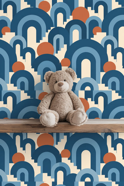 Close visual of pattern shapes with smooth flat color application.