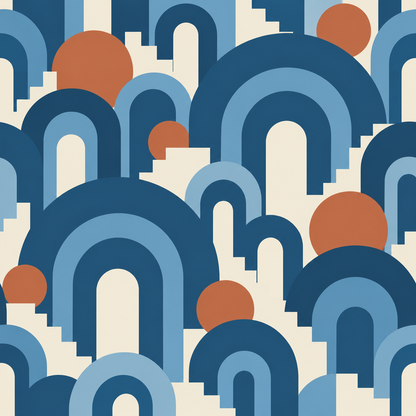 Overall pattern repetition illustrating the architectural rhythm and color balance. 