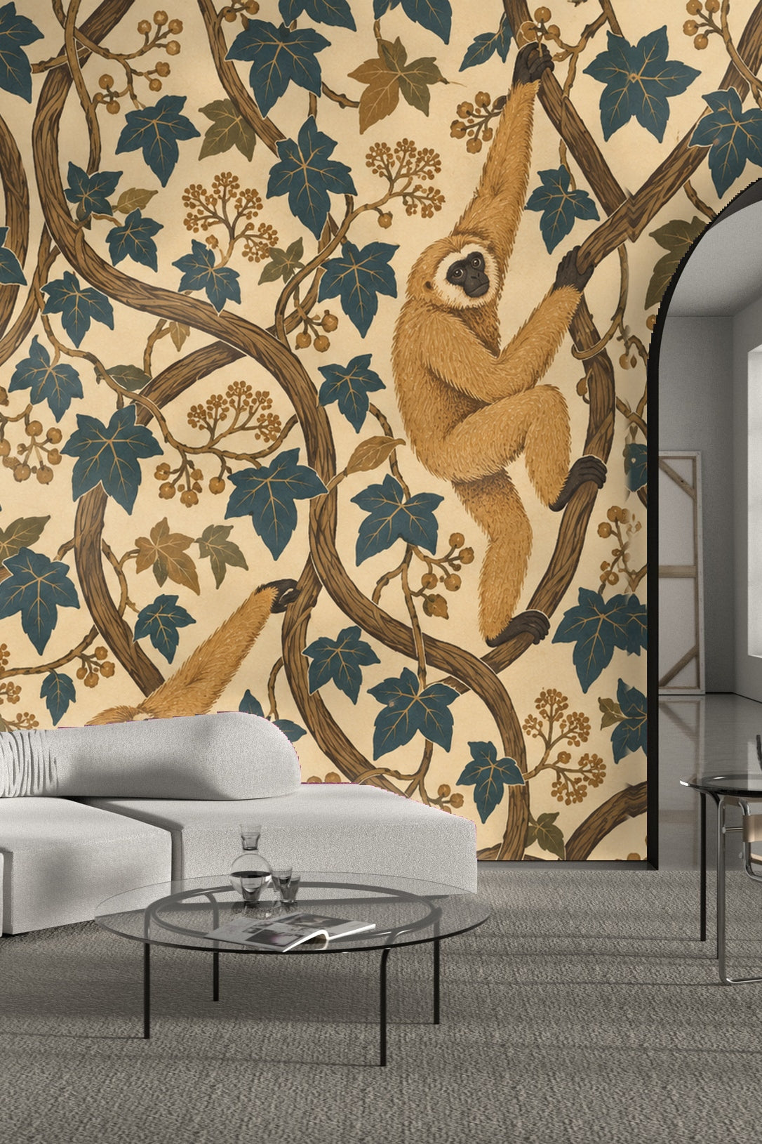 Naturalistic depiction of rainforest vines and leaves with artistic stylization