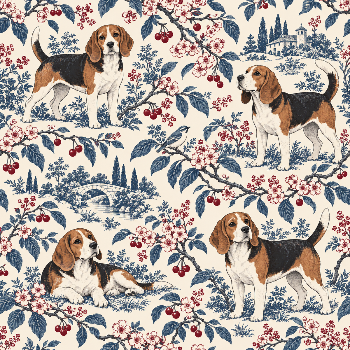 Artistic wallpaper print blending animal, botanical, and architectural motifs in a classic style.
