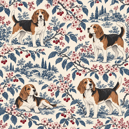 Artistic wallpaper print blending animal, botanical, and architectural motifs in a classic style.