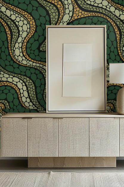 Detailed view of elliptical shapes in the Cypress Scale Mosaic pattern.