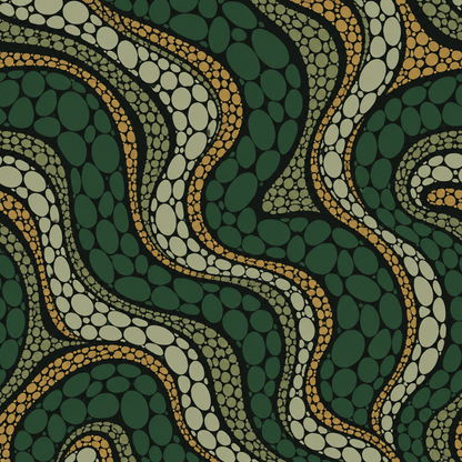 Textured visual effect of overlapping scale-inspired ellipses in wallpaper.