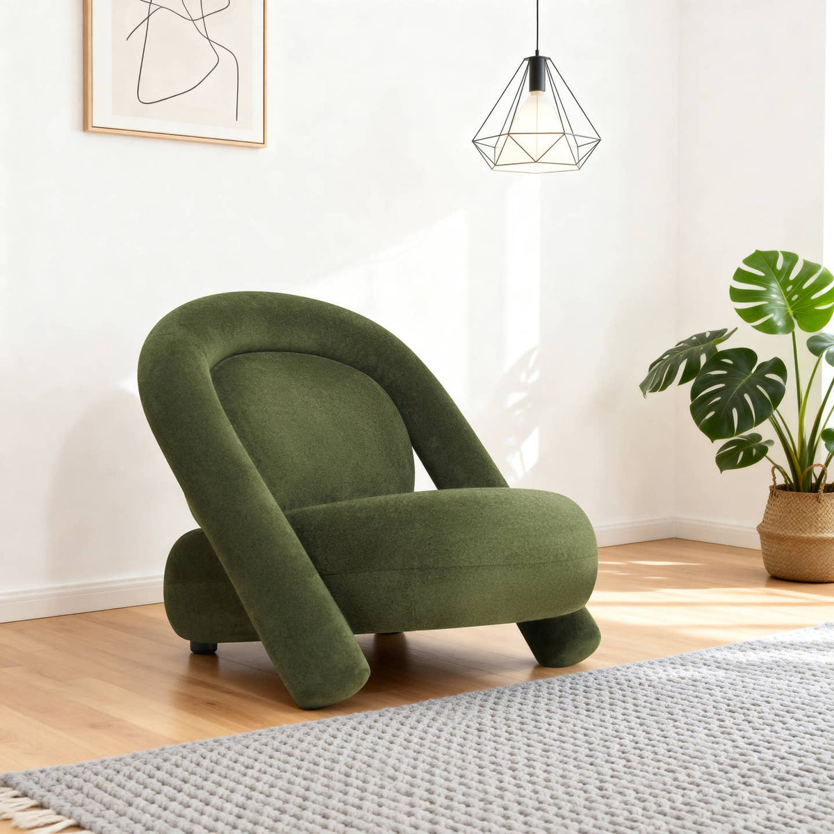 Firehole 32" Velvet Armless Lounge Chair Accent Chair by HOMYCASA DESIGN INC
