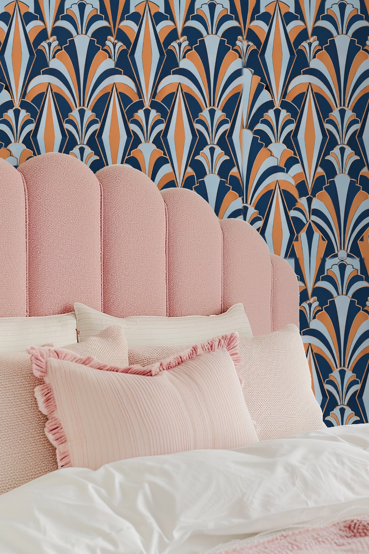 Copper Kite Arcade wallpaper in a vertical panel illuminated by natural light.