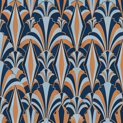 Copper Kite Arcade wallpaper displayed in a studio setting with soft lighting.