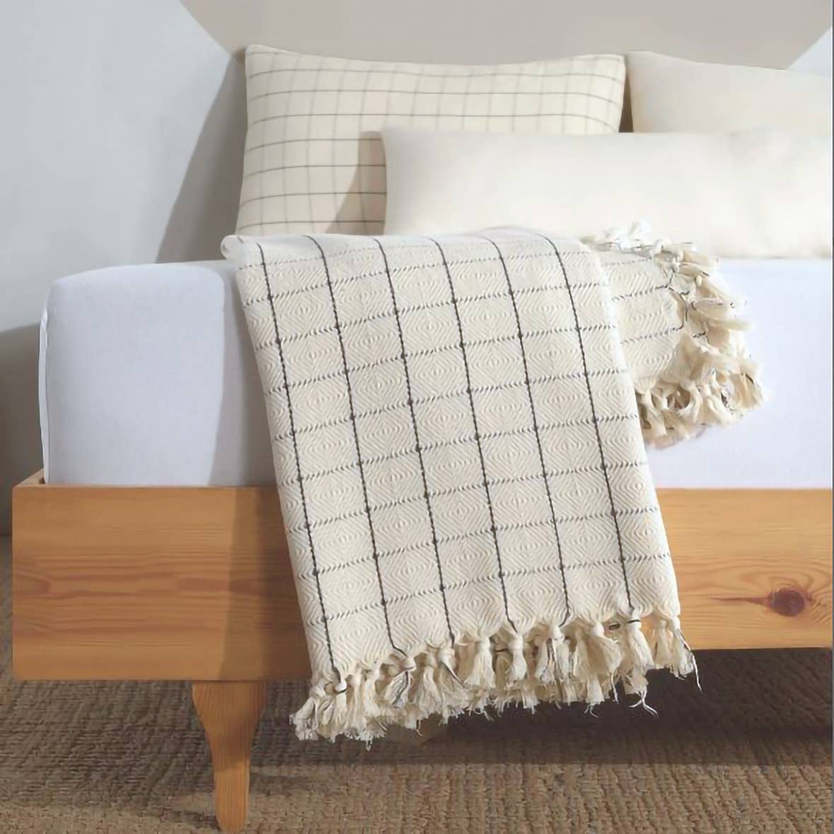 Minimalist 100% Cotton Throw Blankets & Bedspreads by Moa — view 6