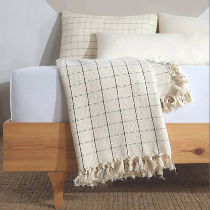 Minimalist 100% Cotton Throw Blankets & Bedspreads by Moa — view 6