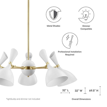 Snow Proclaim chandelier, white 5-light cluster dining room fixture