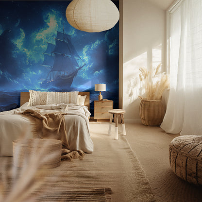 Nautical Ship Moonlit Voyage