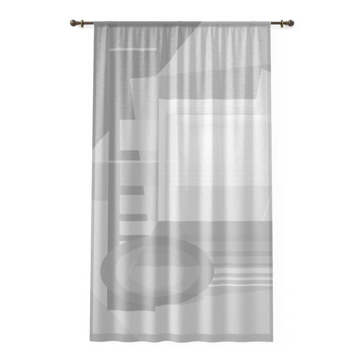 Abstract Geometric Window Curtain — Modern Minimal Sheer Panel by TRV08 — view 2