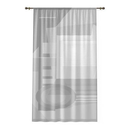 Abstract Geometric Window Curtain — Modern Minimal Sheer Panel by TRV08 — view 2