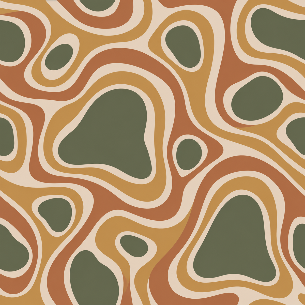 Pattern repeat of undulating contours evoking stone formations.