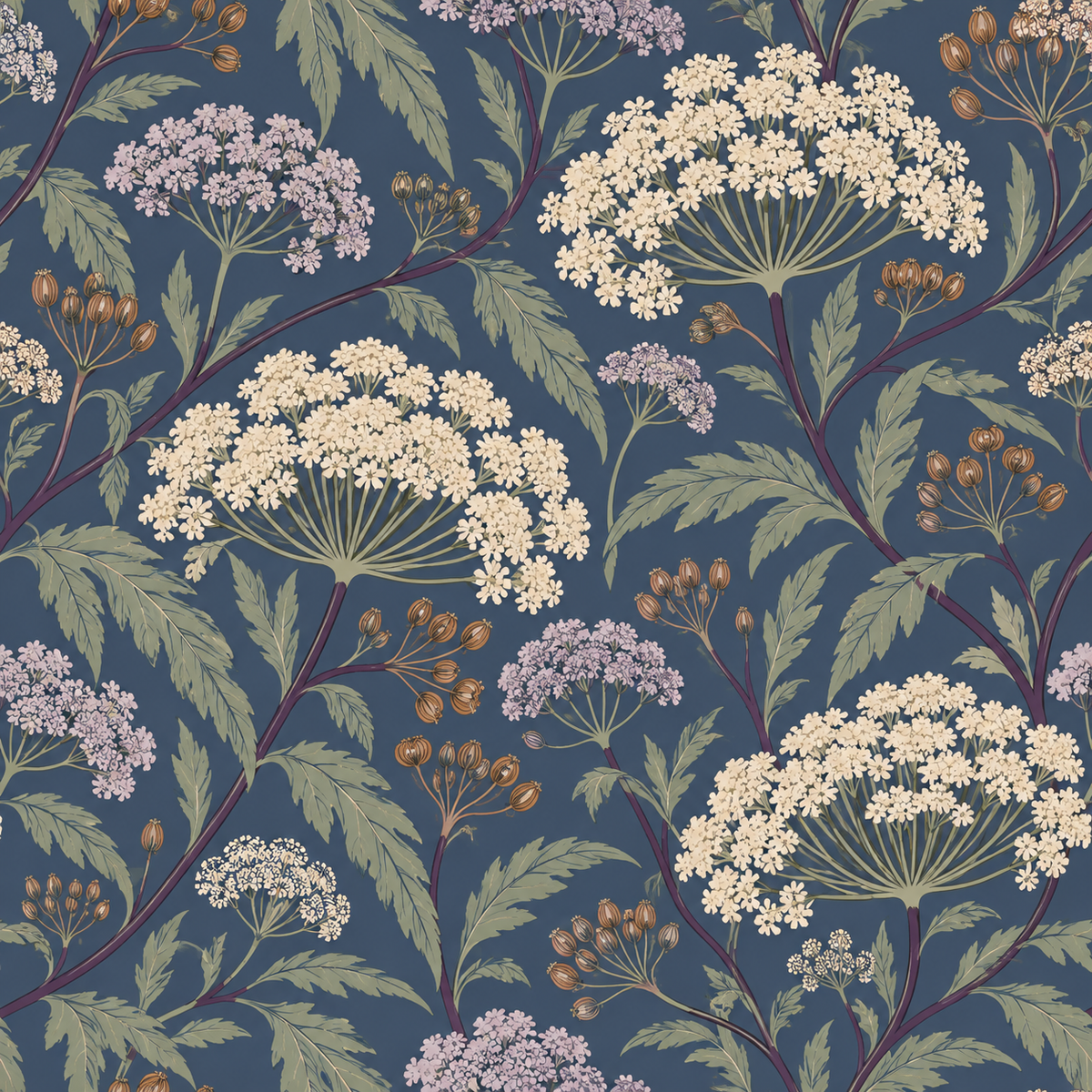 Wallpaper sample rolled out showing color continuity and motif scale