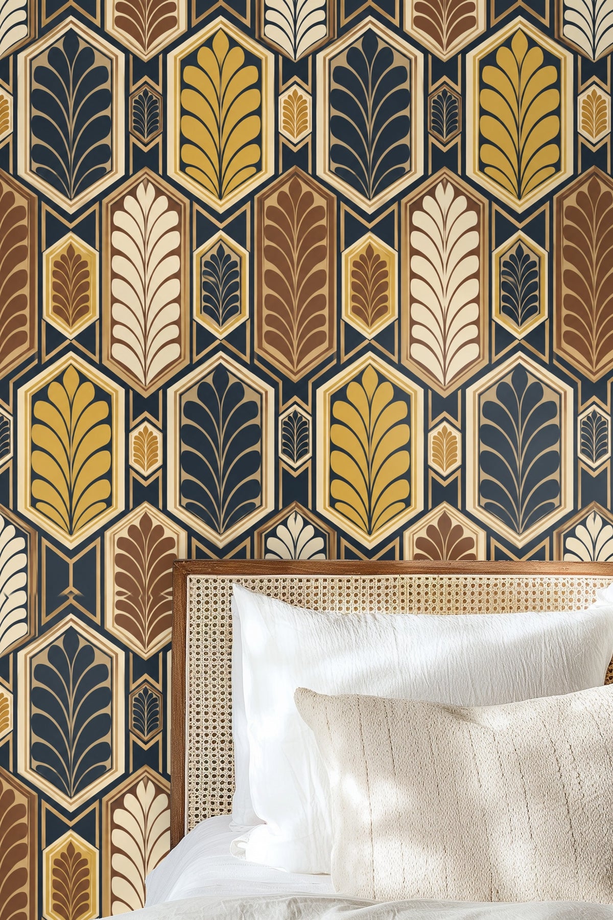 Honeycomb Feather Vault wallpaper pattern full view